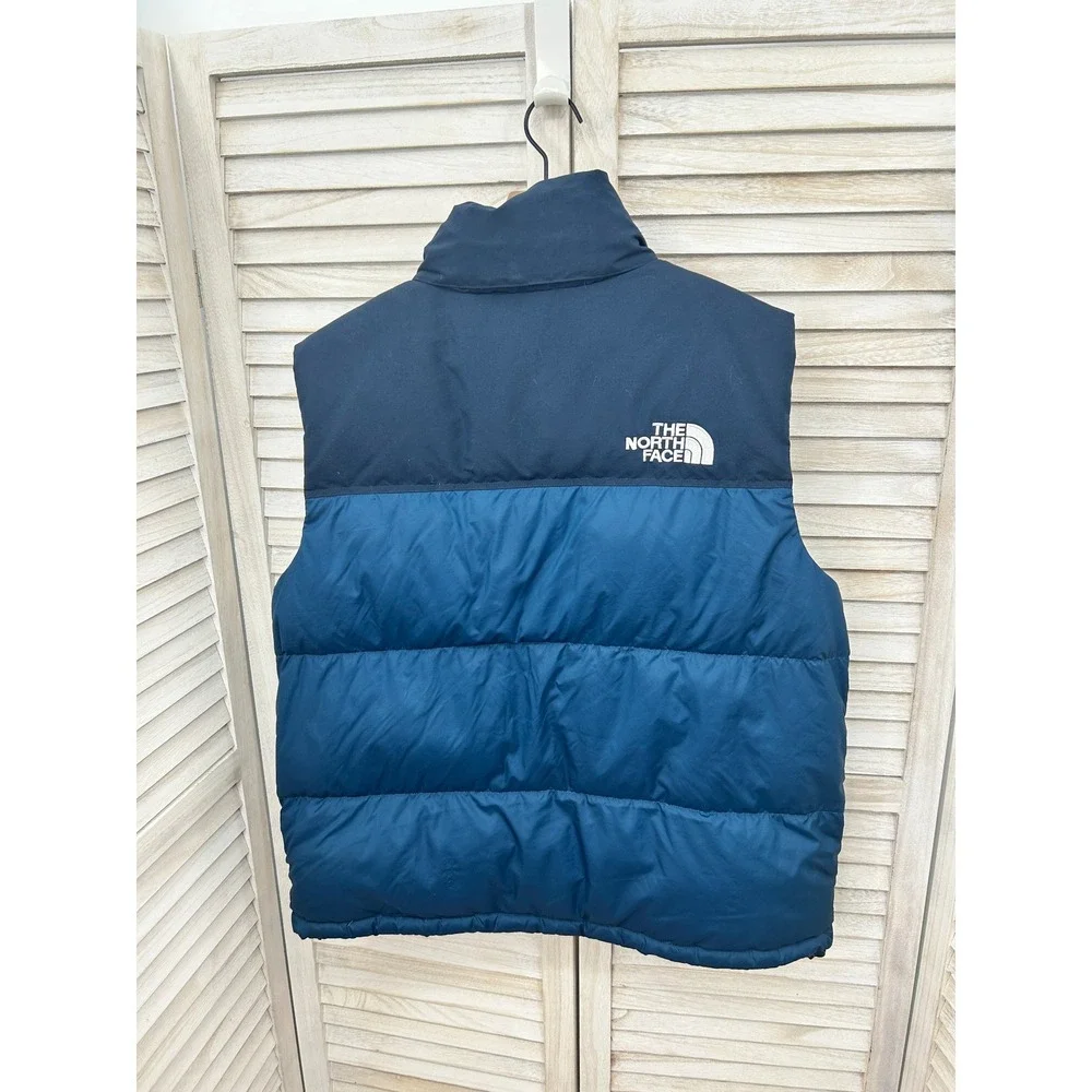 The North Face 600 Fill Down Puffer Vest Blue Men's Large Hooded Winter